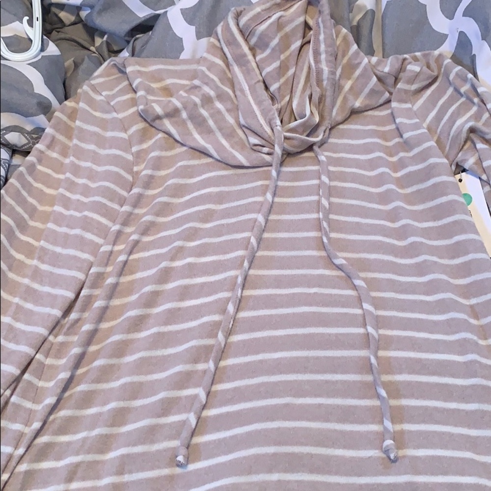 Pink clover poplar cowl neck knit top